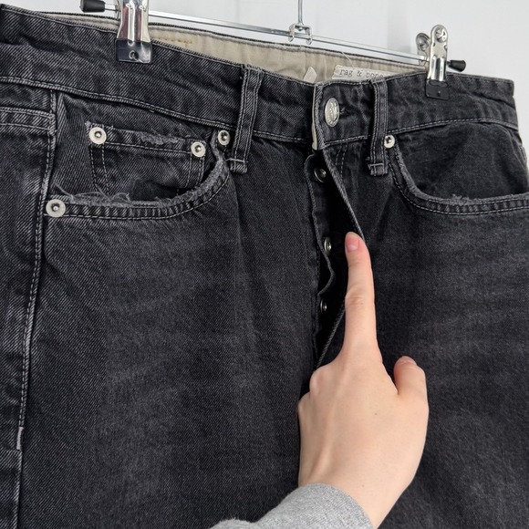 rag & bone Black Wide Leg Flare Jeans - Picture 8 of 14